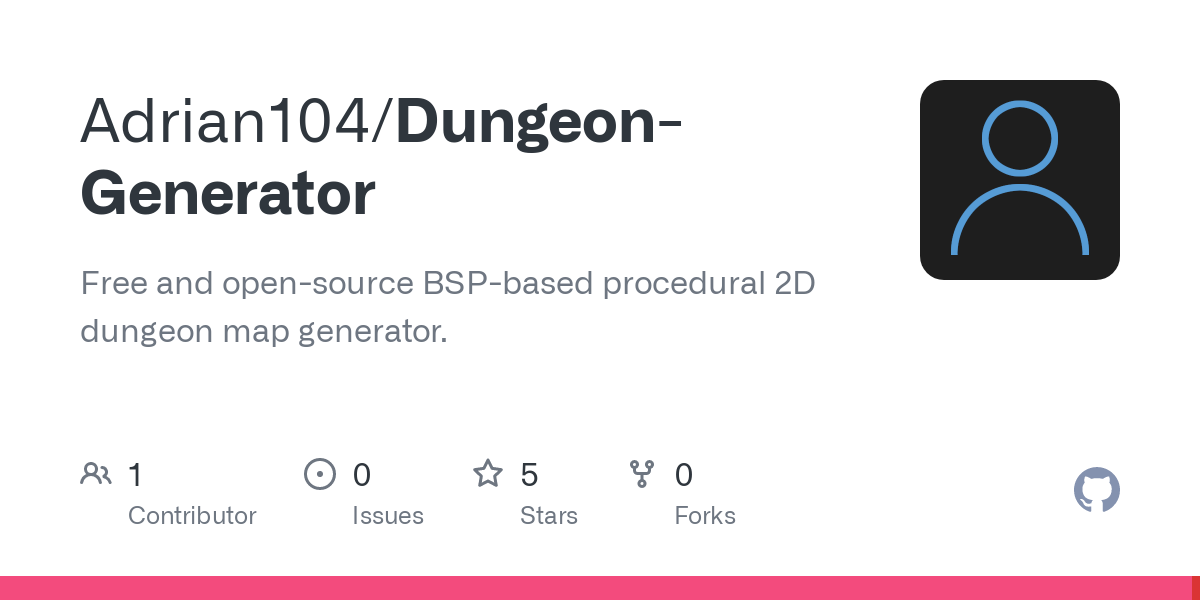 GitHub - Adrian104/Dungeon-Generator: Free and open-source BSP-based procedural 2D dungeon map generator.