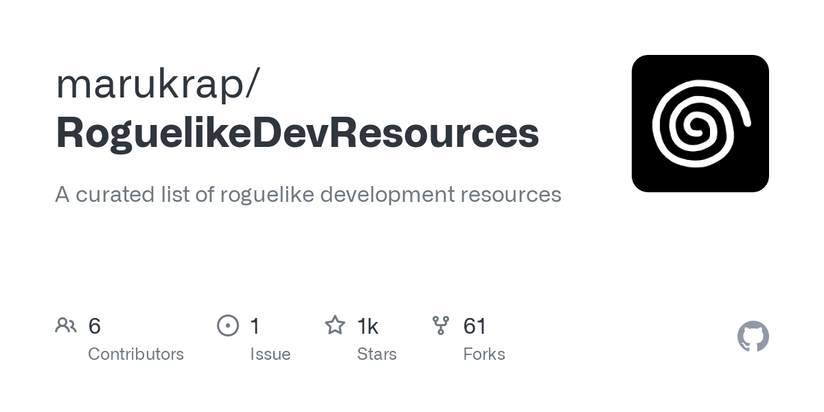 GitHub - marukrap/RoguelikeDevResources: A curated list of roguelike development resources