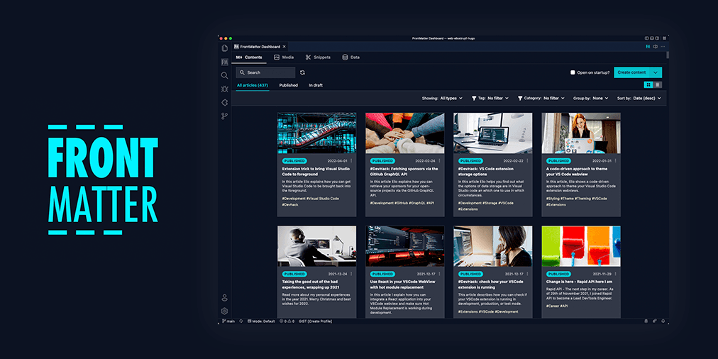 Headless CMS right in your code editor | Front Matter
